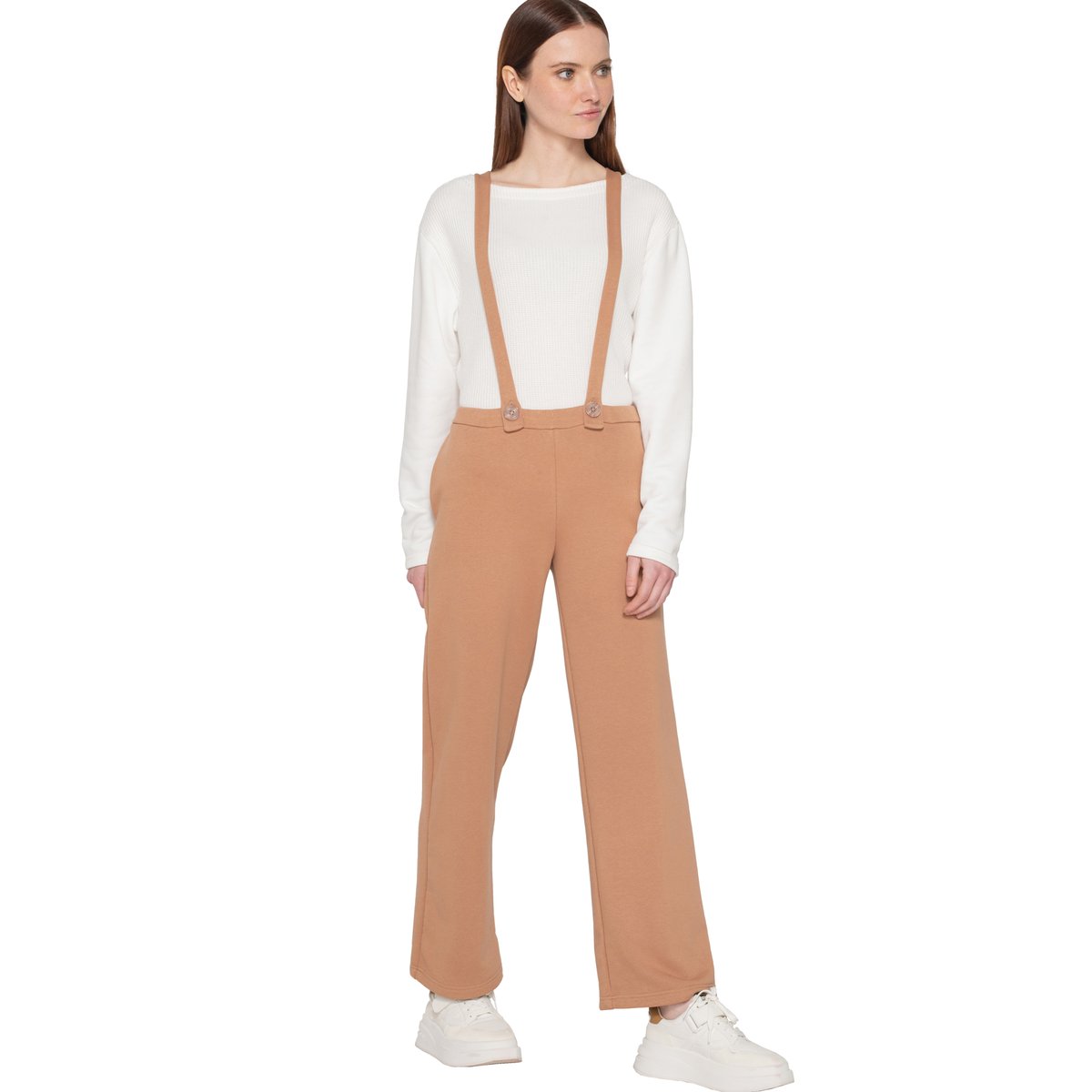 Pantalon salopette Sweetened marron, LUNA SPLENDIDA