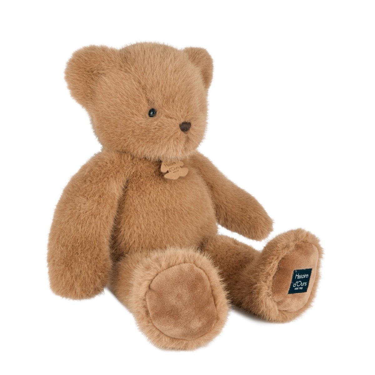 Ours en peluche CLEMENTIN 38 cm praline cacahuète, HISTOIRE D'OURS