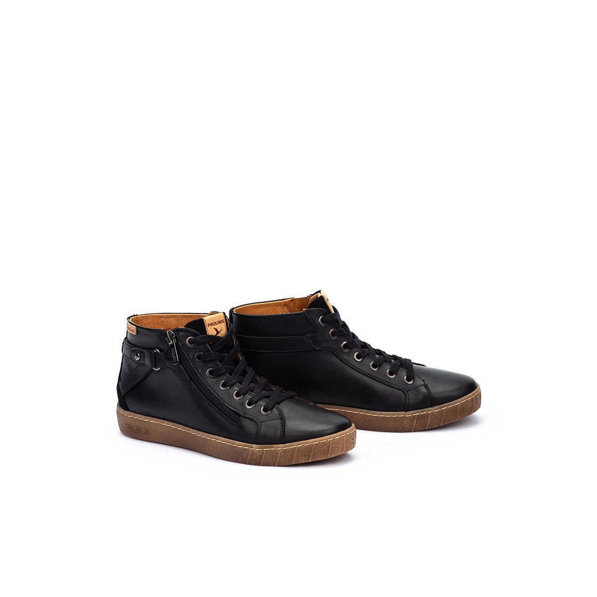 Baskets montantes en cuir, LANZAROTE black, PIKOLINOS