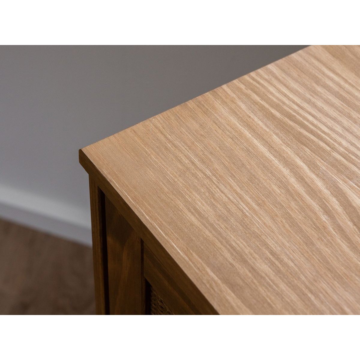 Meuble TV 180 cm bois massif, ALBI marron clair, BOBOCHIC