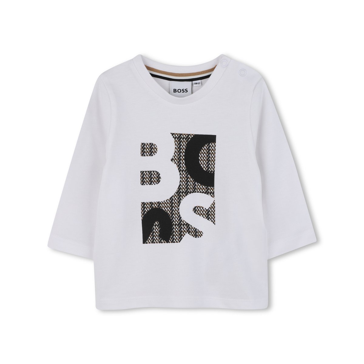 T-shirts à manches longues blanc noir, BOSS KIDSWEAR