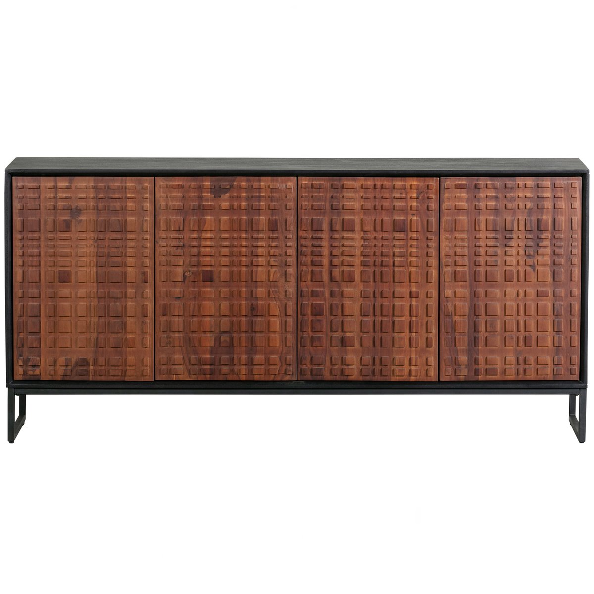Buffet 4 portes en bois NUTS noyer, BEPUREHOME