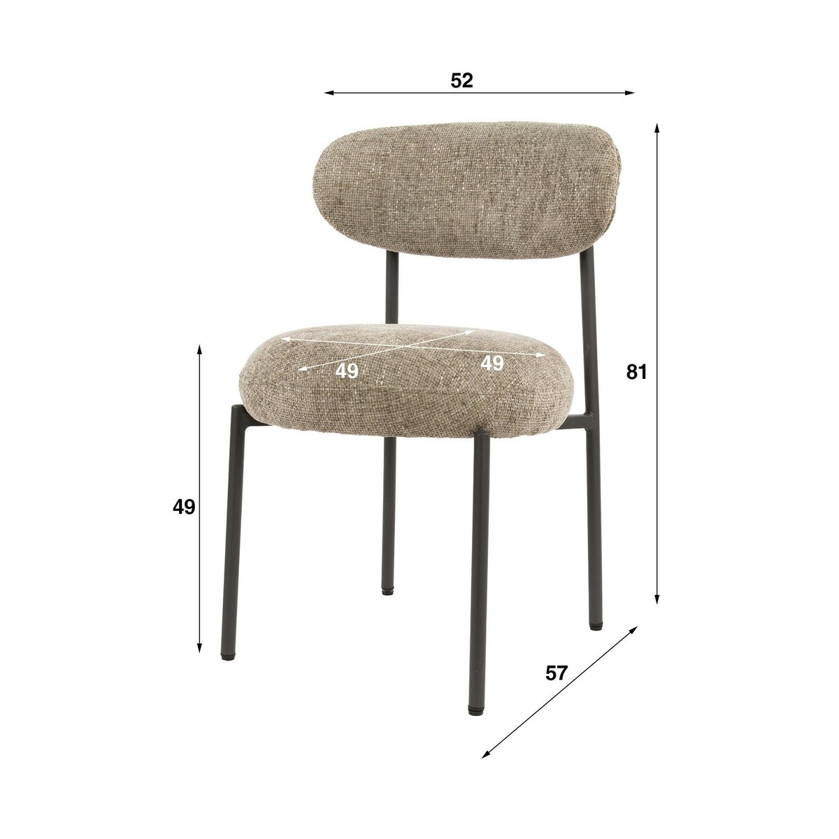 Lot de 2 chaises de table CREEK sable texturé, PIER IMPORT