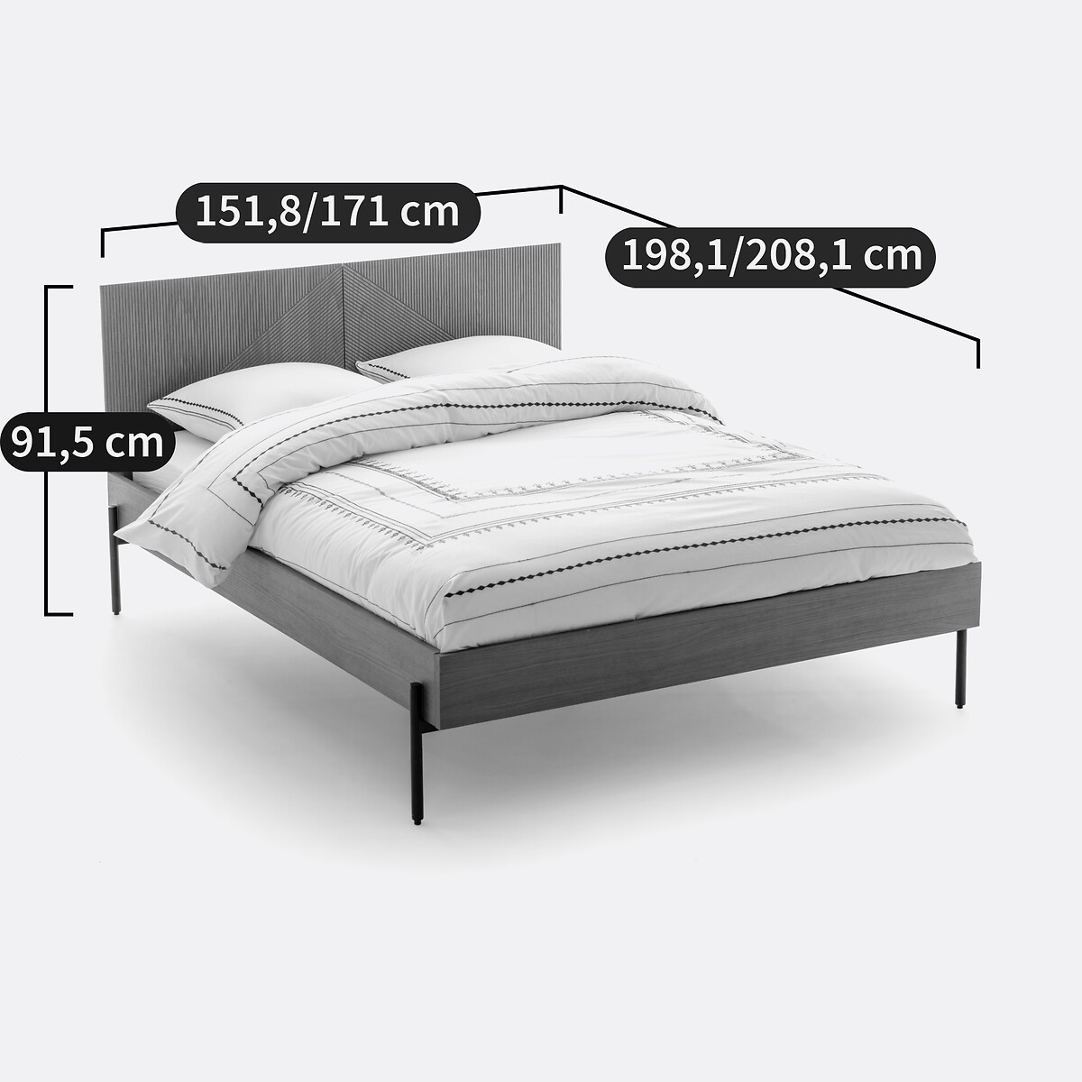 Lit avec sommier, Lodge coloris noyer, LA REDOUTE INTERIEURS