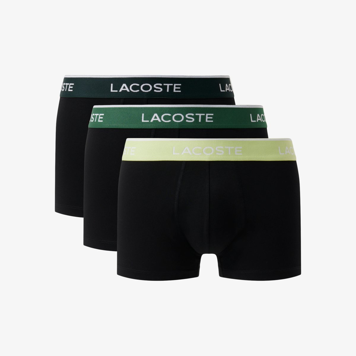Lot de 3 boxers courts coton stretch noir-2ni, LACOSTE