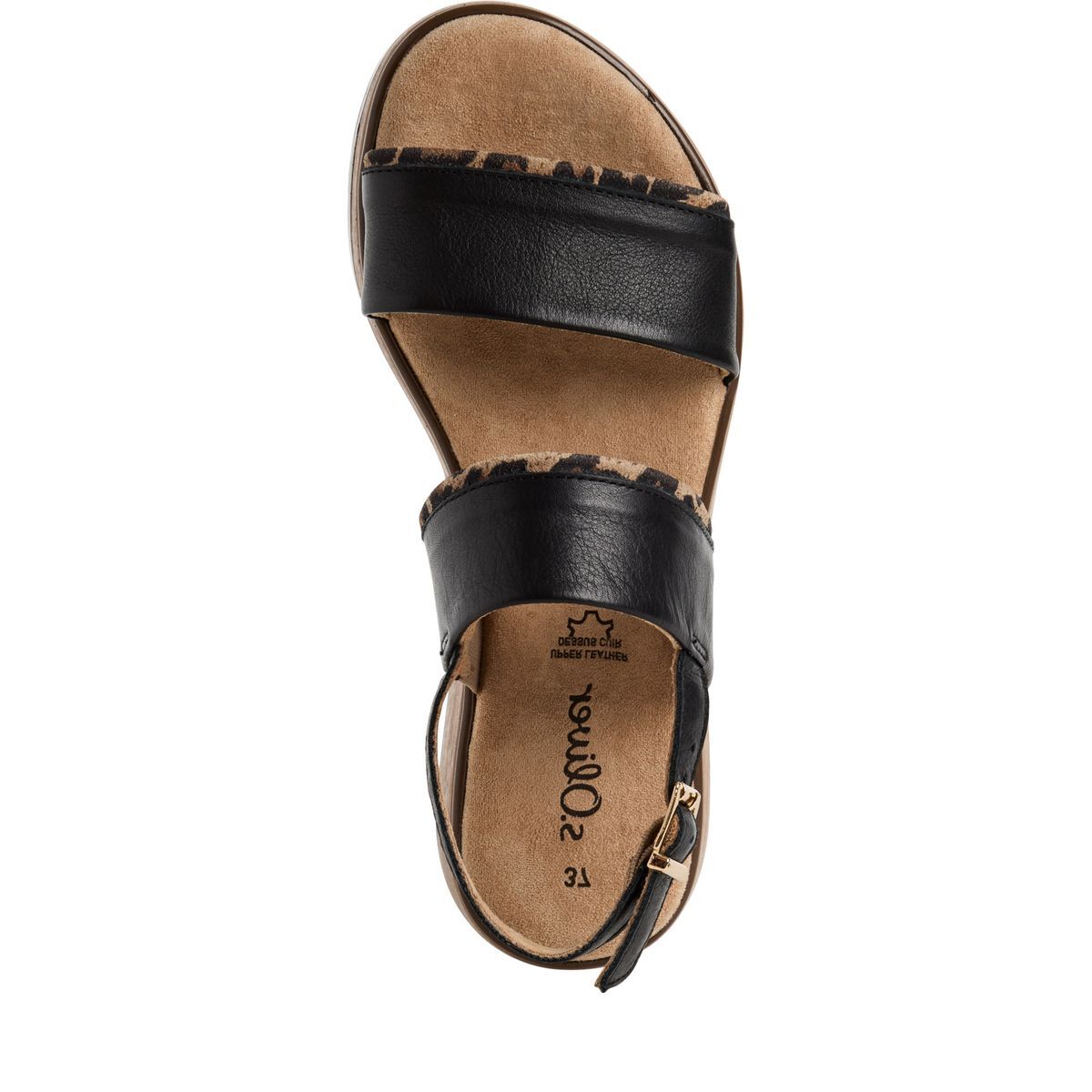 Sandale en cuir noir, S.OLIVER
