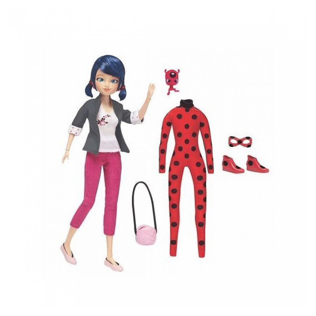 Miraculous Poupee Ladybug et ses Tenues rouge, BANDAI