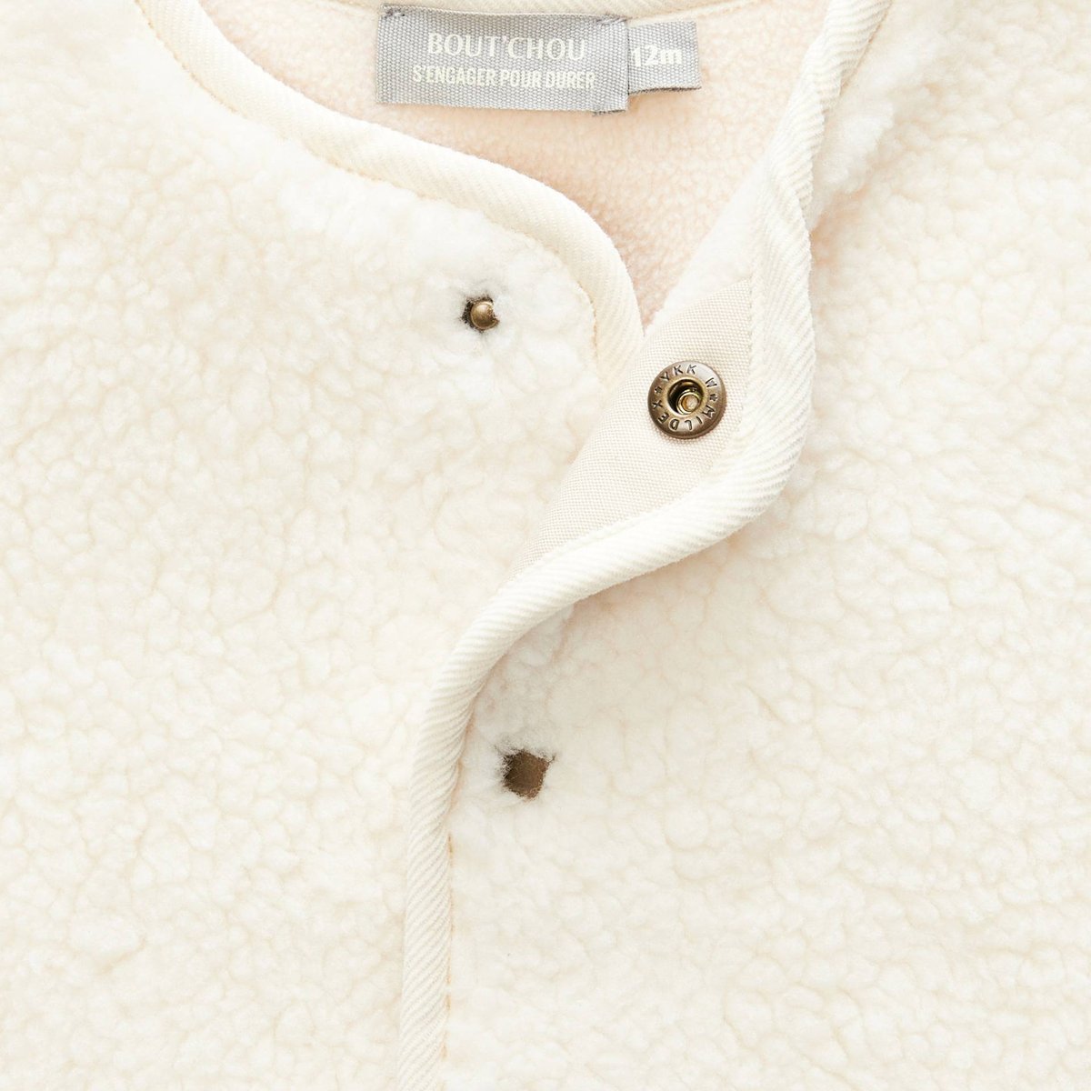 Gilet sans manches uni en moumoute naturel, BOUT'CHOU