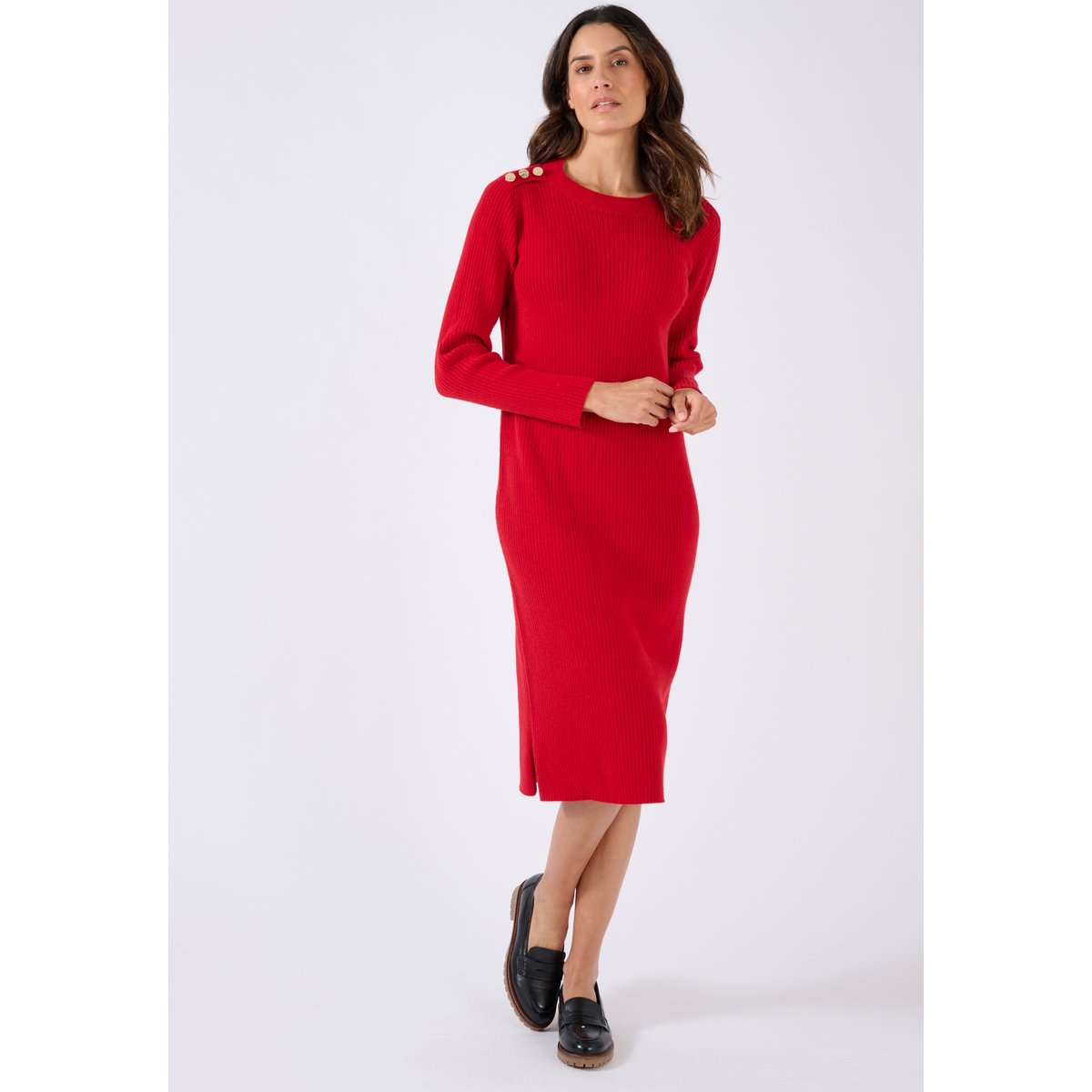 Robe en tricot Thermolactyl rouge, DAMART