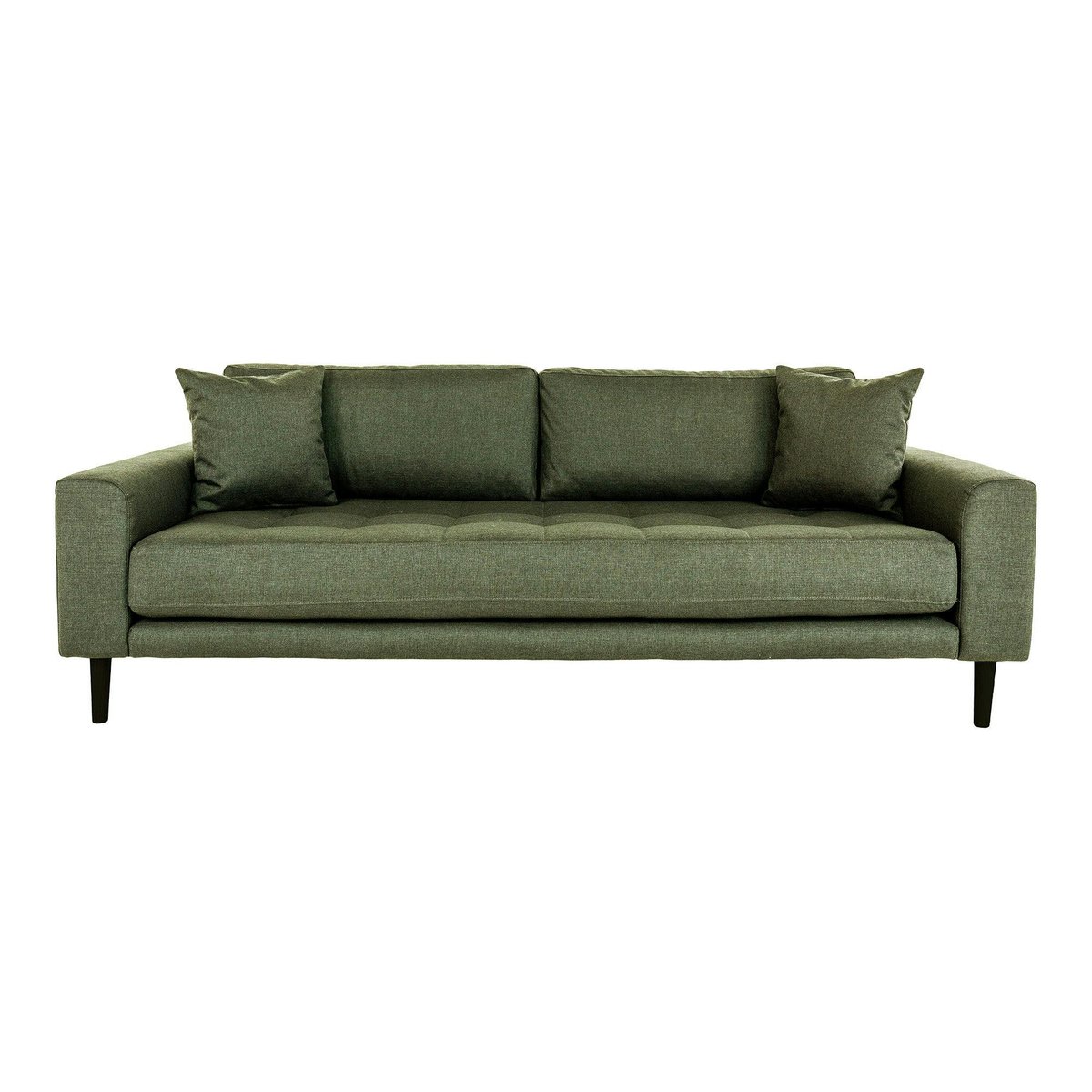 Canapé droit moderne en tissu AMSTERDAM vert olive - 3 places, PIER IMPORT