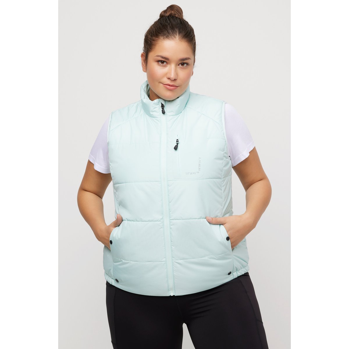 Doudoune matelassée HYPAR, col montant bleu glace, ULLA POPKEN
