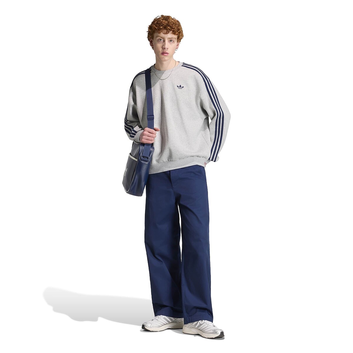 Sweat col rond, loose fit, ADICOLOR gris chiné, adidas Originals