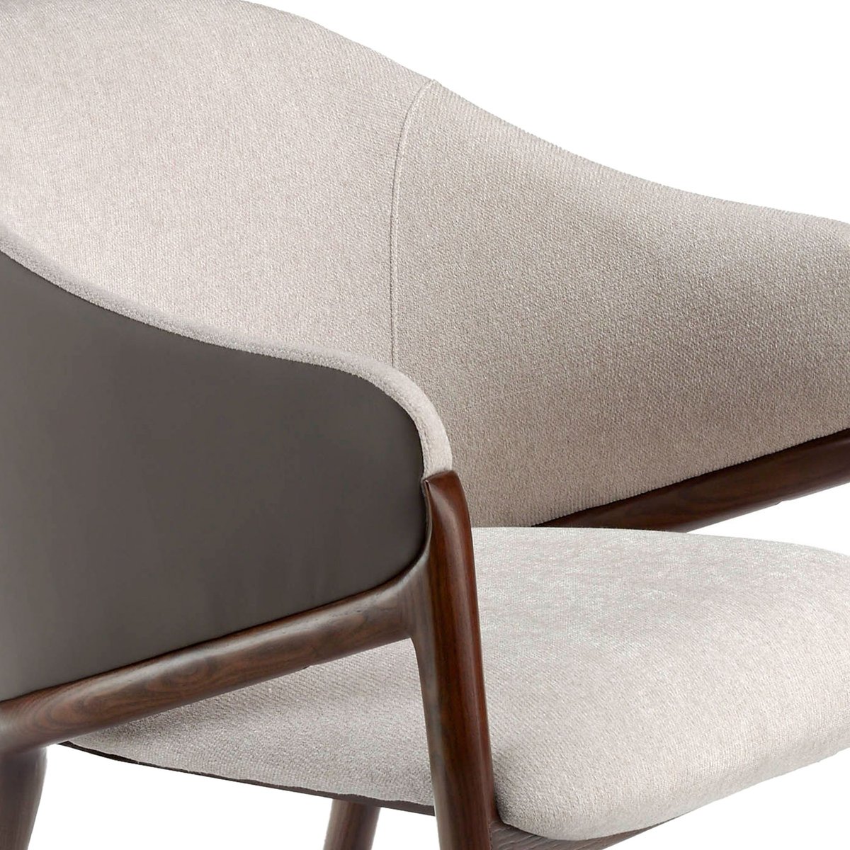 Chaise en tissu et foncé en similicuir beige | taupe | noyer, ANGEL CERDA