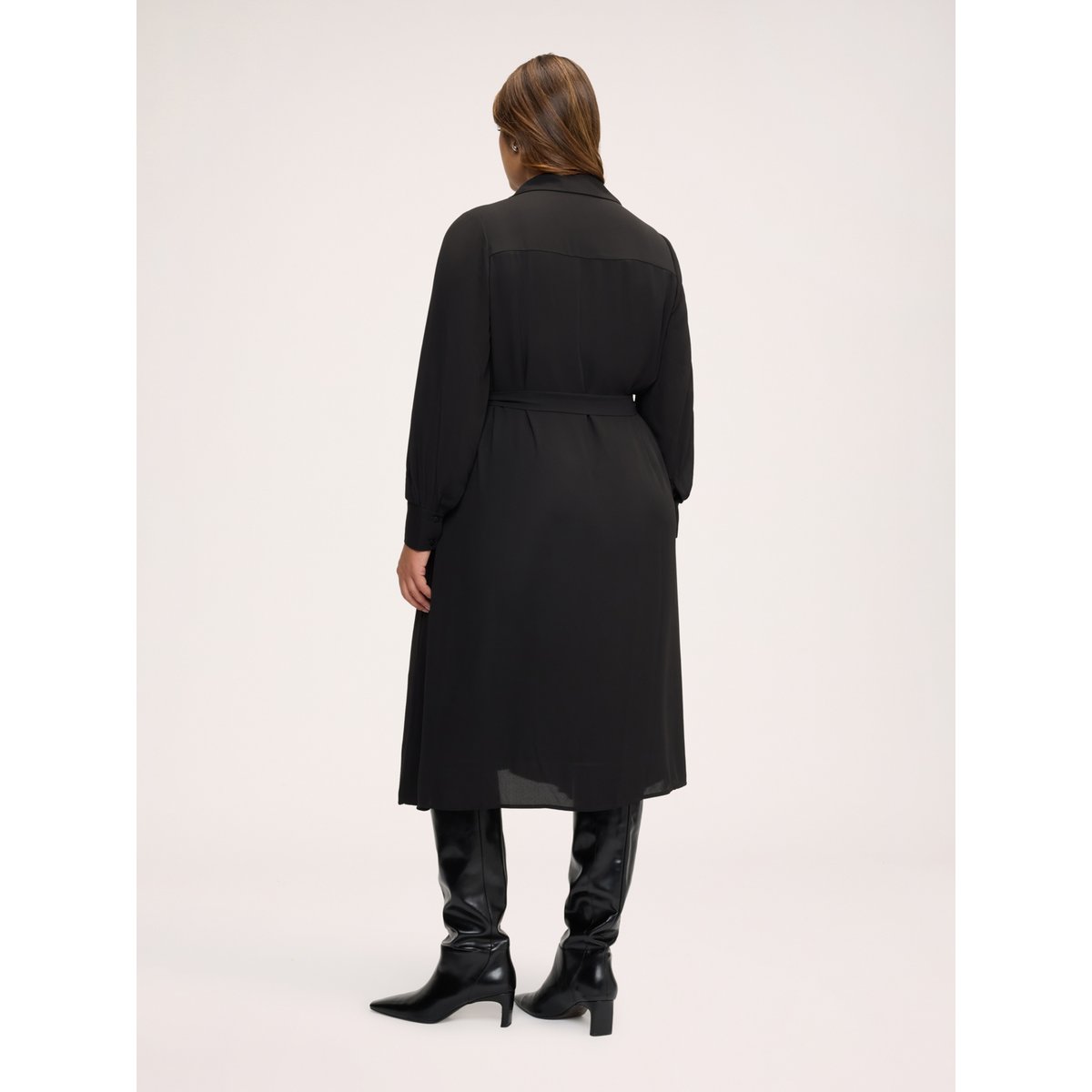 Robe longue chemisier plissée noir, FIORELLA RUBINO