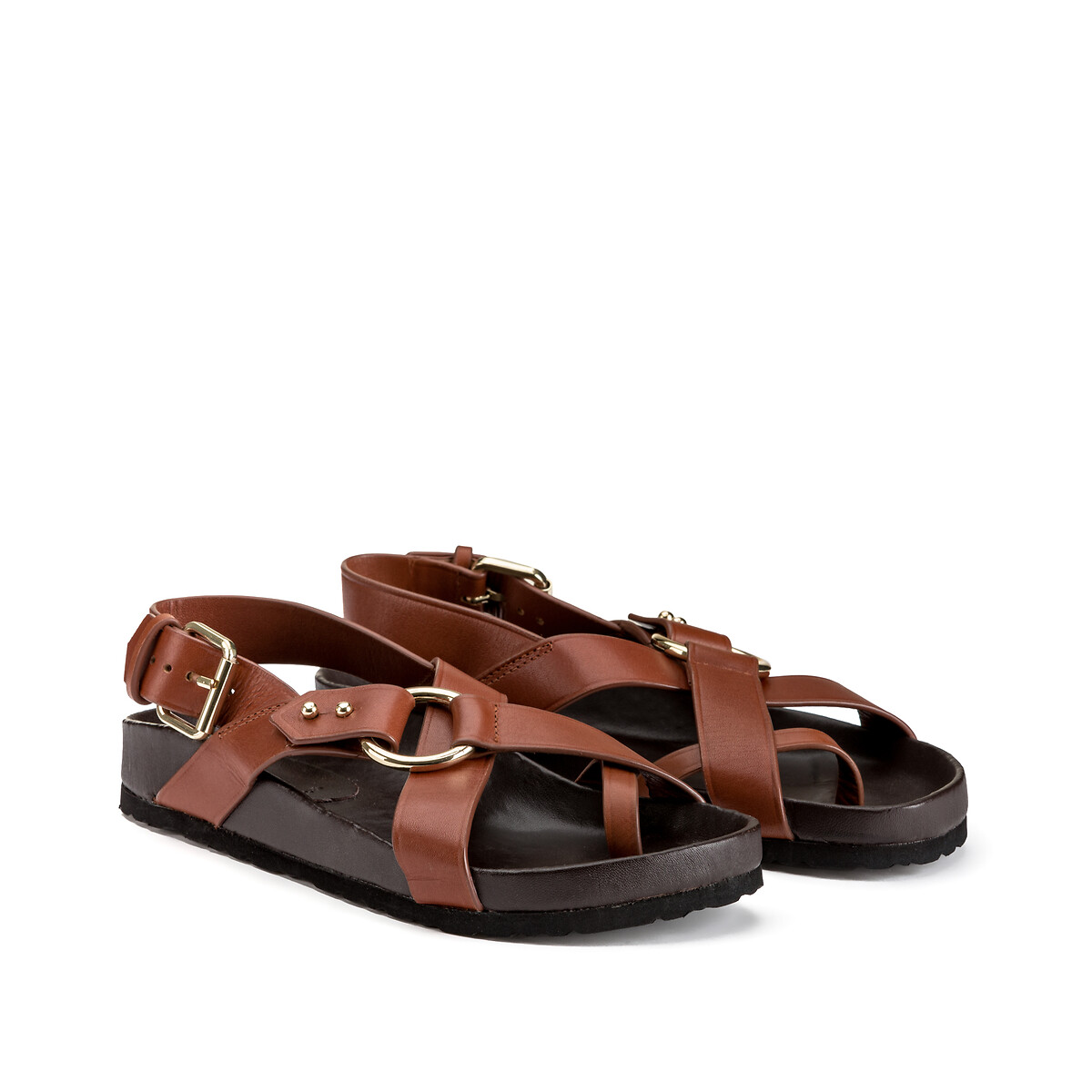 Sandales en cuir à brides MEXICO marron, SOEUR