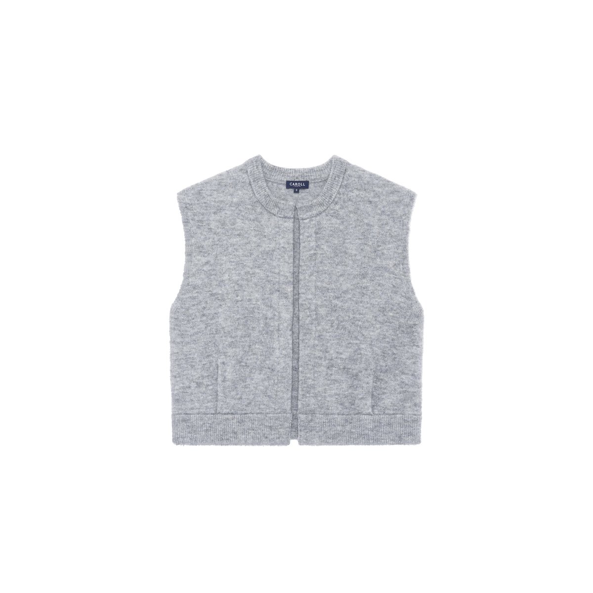 Gilet droit col rond MANISSA gris, CAROLL