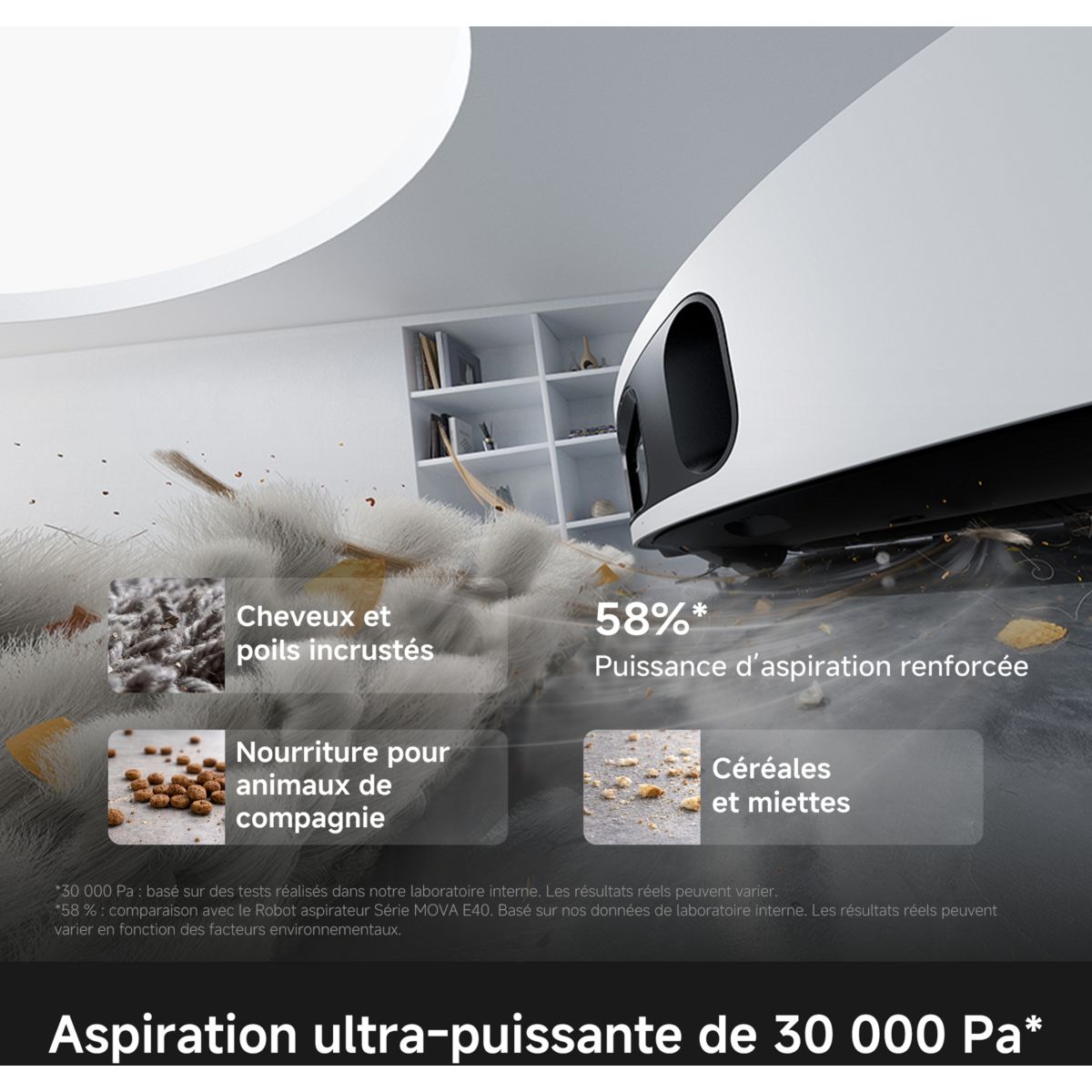 Robot Aspirateur Laveur E50 Ultra couleur unique, MOVA