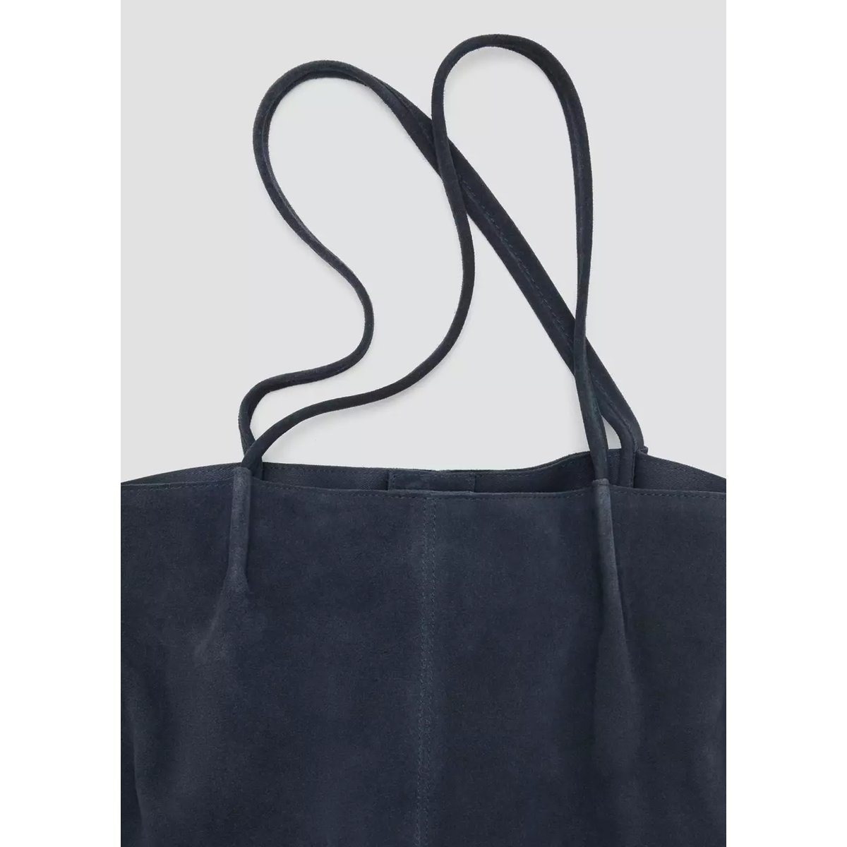 Sac cabas cuir suédé bleu marine, MANGO