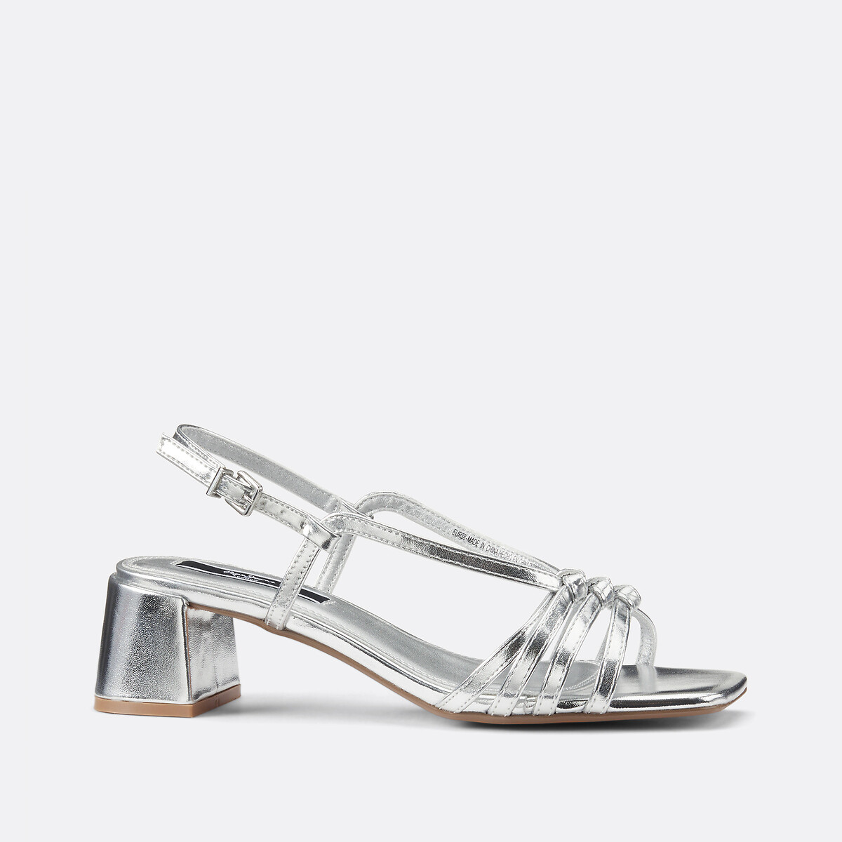 Zoe Metallic Heel Sandals silver-coloured, PEPE JEANS