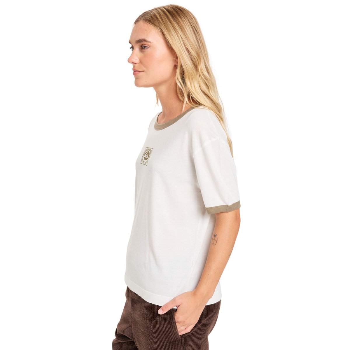 T-shirt à manches courtes RINGER SCREEN blanc snow white, QUIKSILVER