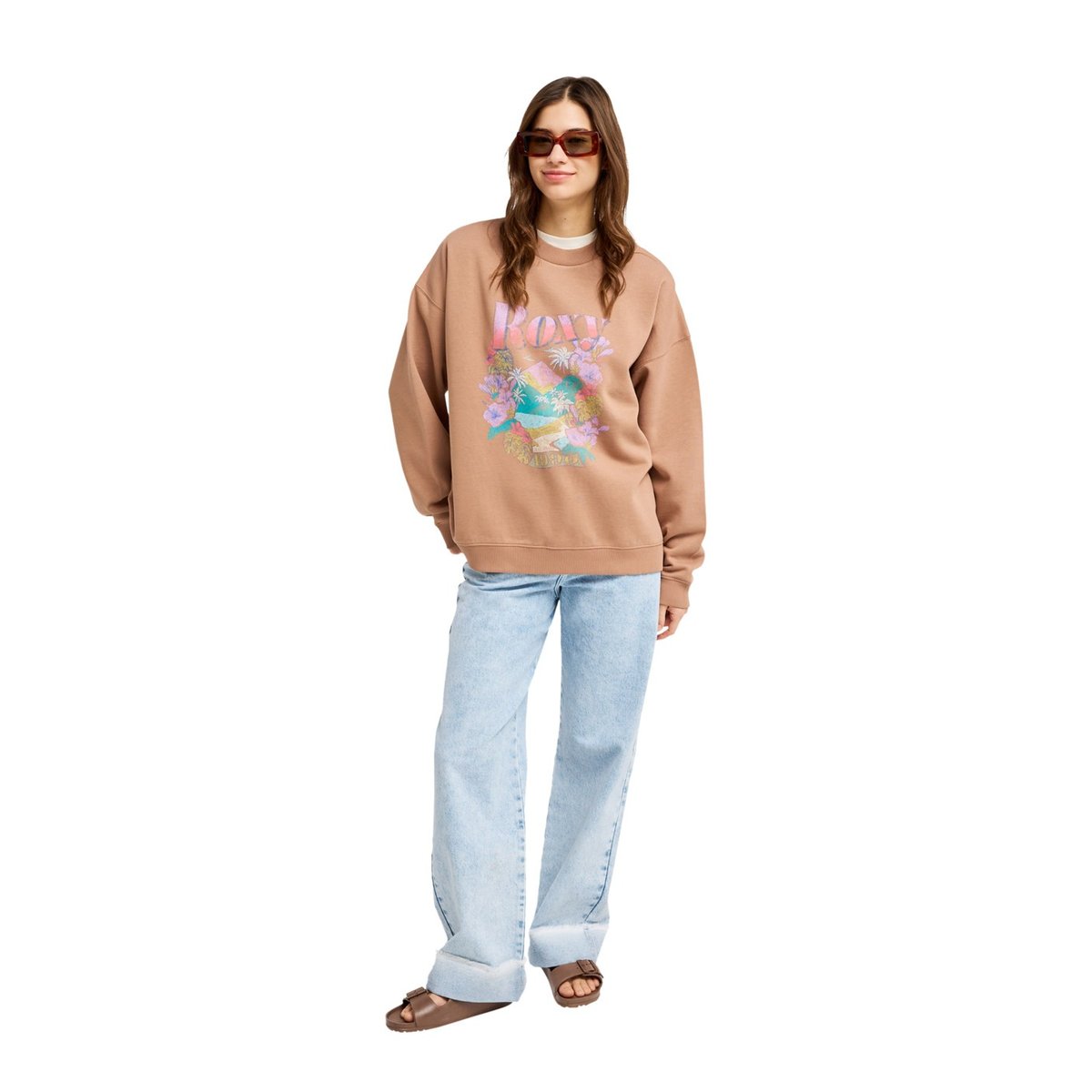 Sweat oversize LINEUP OVERSIZED. marron brownie, ROXY