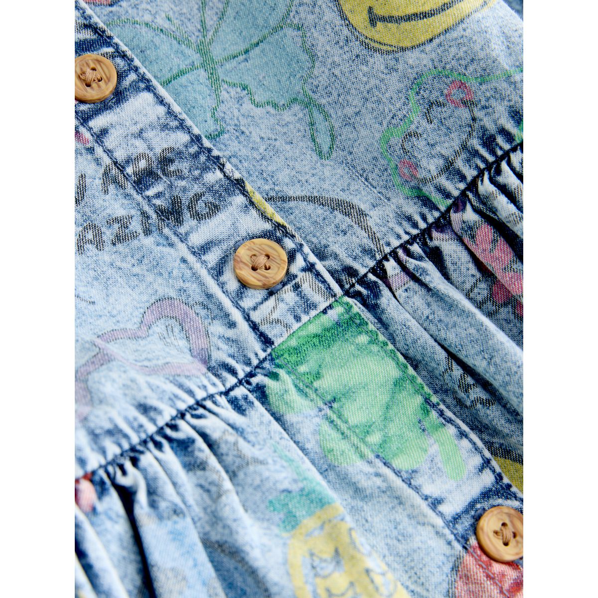 Robe boutonnée à motif smiley jena bleu, NEXT
