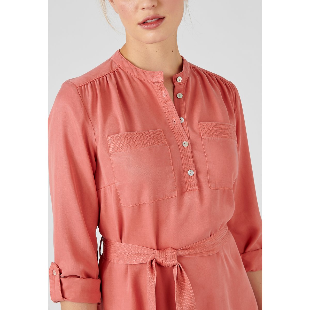 Robe fibres lyocell Tencel(TM) vieux rose, DAMART