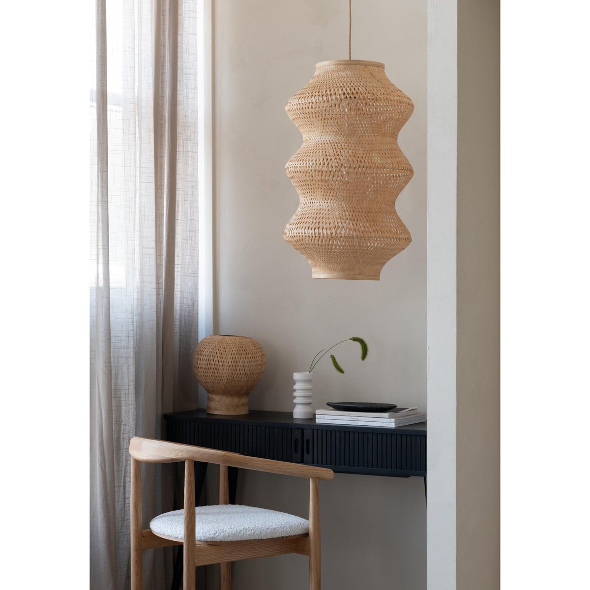 Lampe Suspendue Bambou BARBADOS marron, GOOD & MOJO