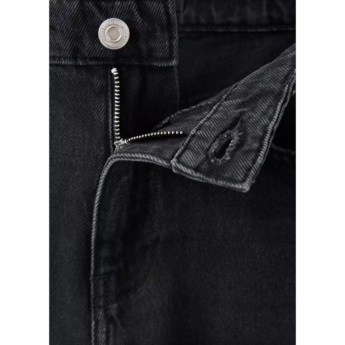 Jean Matilda droit taille haute black denim, MANGO