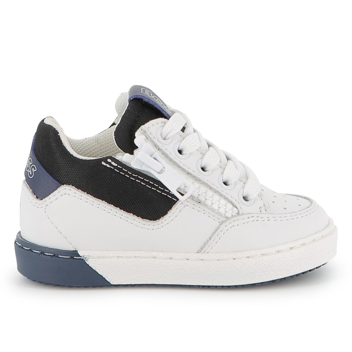 Baskets avec lacets et zip blanc, BOSS KIDSWEAR