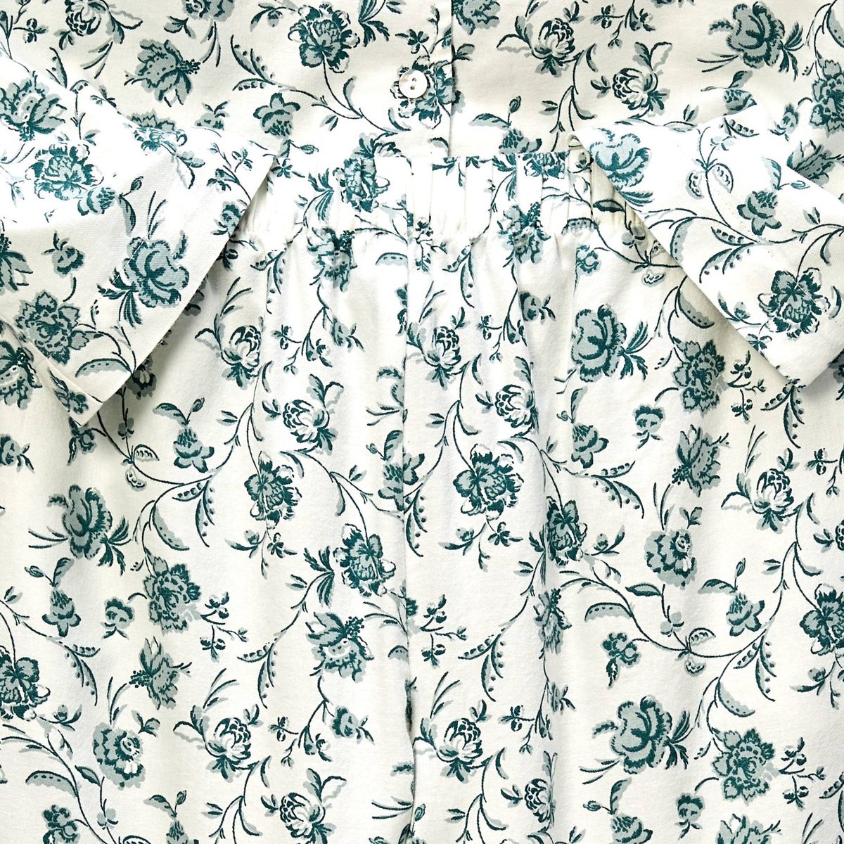 Pyjama imprimé en coton gratté ecru, MONOPRIX