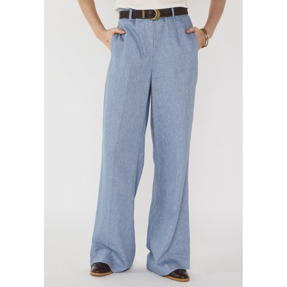 Pantalon de tailleur taille haute LAYLA bleu, Maison 123