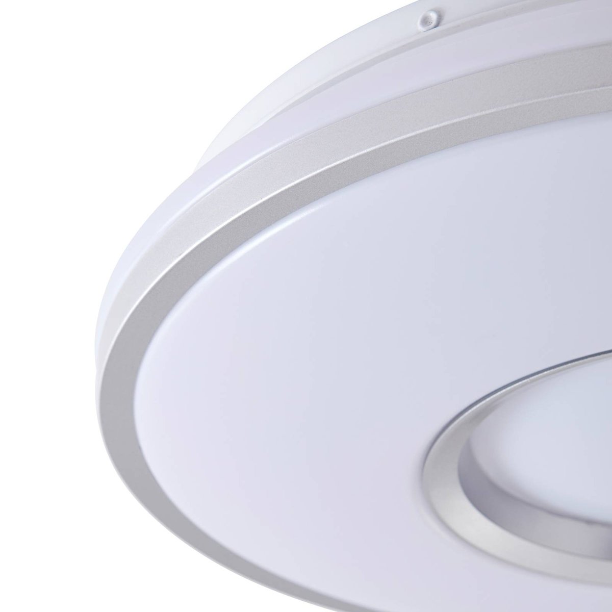 Plafonnier en métal moderneLED, Furgo argent, blanc, LINDBY