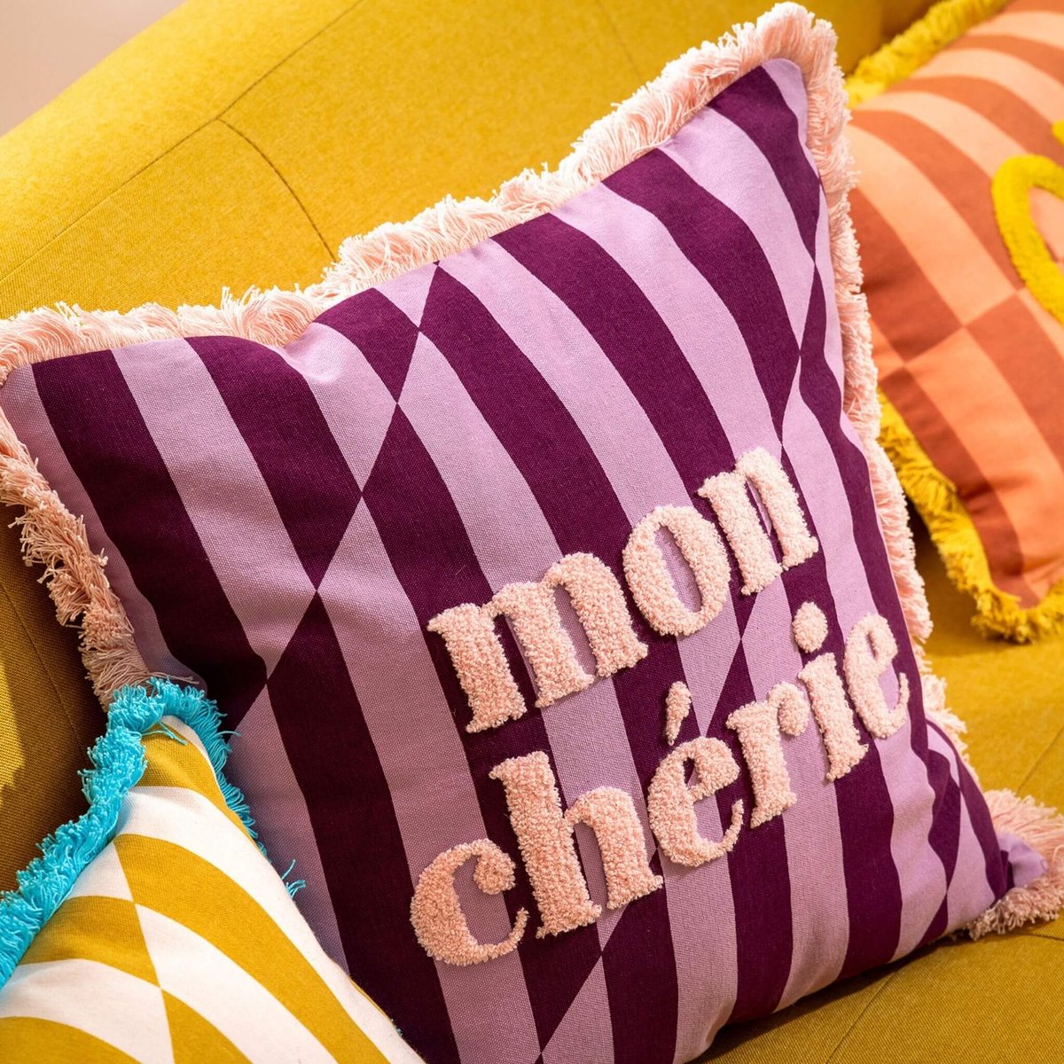 Coussin Cherie violet, DUTCH DECOR