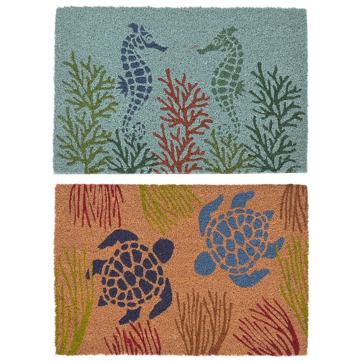 Set de 2 paillassons coco multicolore marin 60x40x1,5cm multicolore, WADIGA
