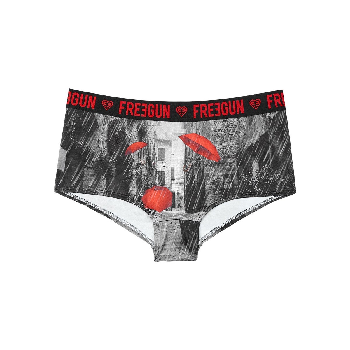 Lot De 4 Shortys Microfibre noir/gris/rouge, FREEGUN