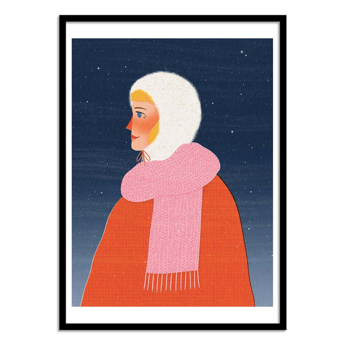 Affiche d'art - Winter Walk Portrait - Julia Leister rouge, WALL EDITIONS