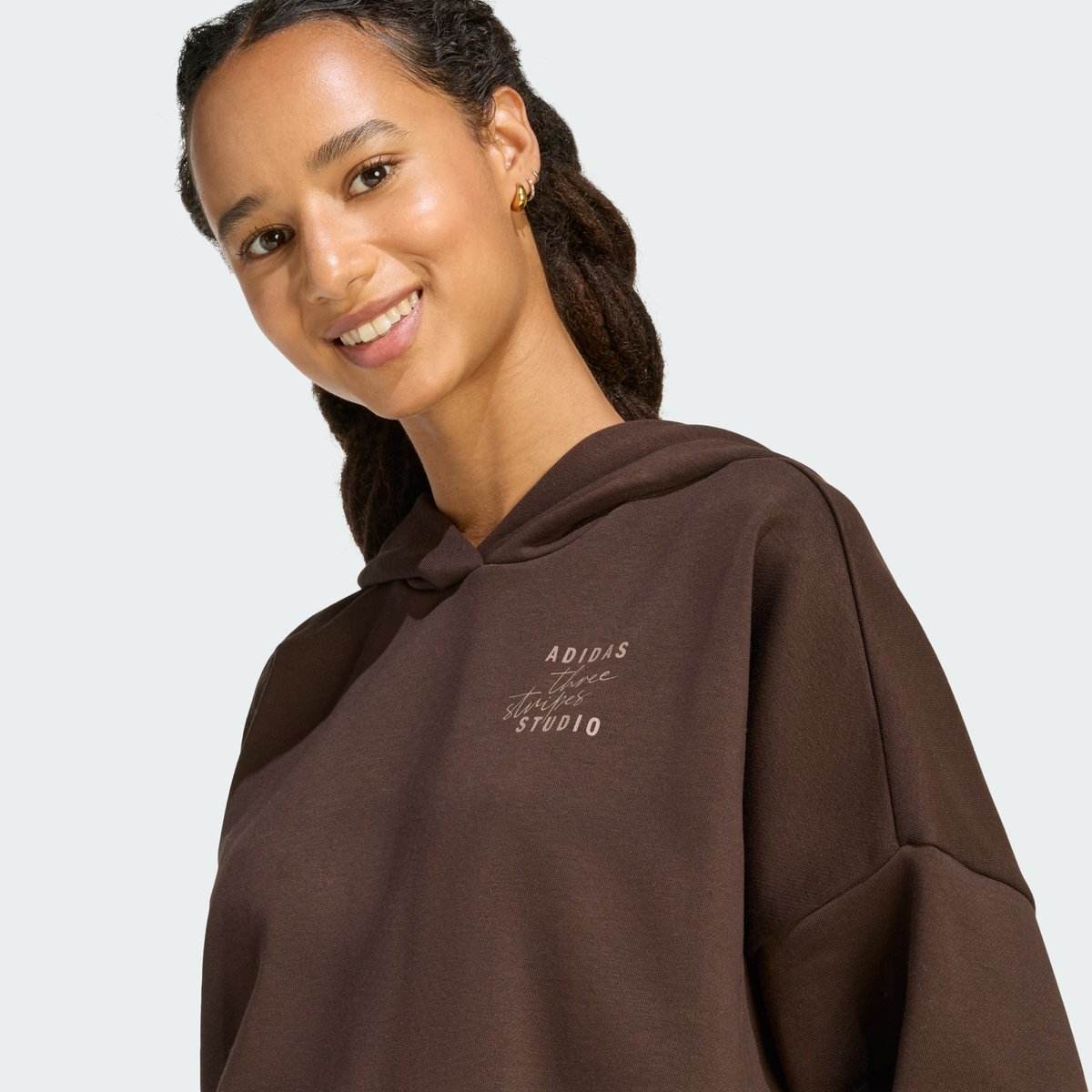 Sweat-Shirt À Capuche 3 Bandes Studio Sweat-Shirt À Capuche 3 Bandes Studio aurora coffee, ADIDAS SPORTSWEAR