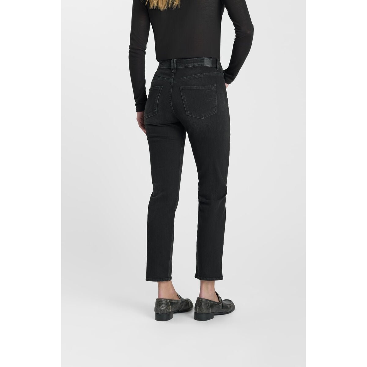 Jeans droite , longueur 34 black / black, LE TEMPS DES CERISES