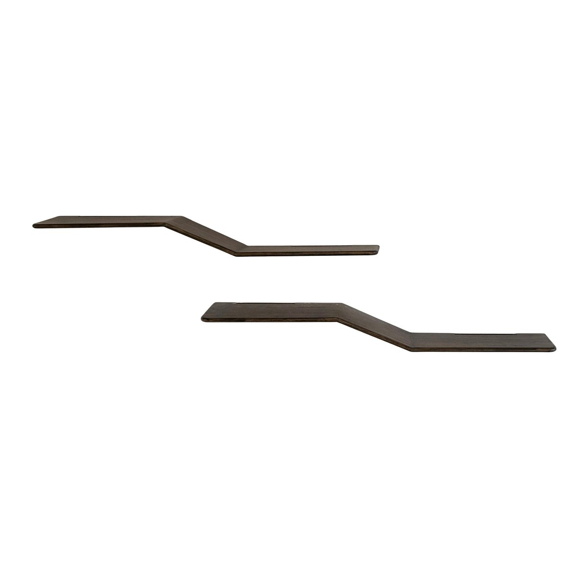 Étagère murale design en S teck recyclé foncé (lot de 2) YOGI bois naturel, PIER IMPORT