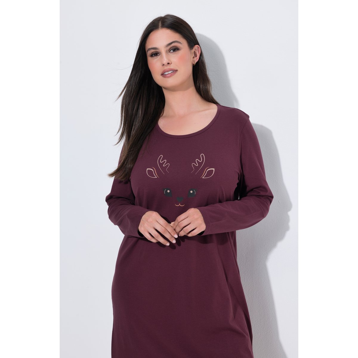 Lot de 2 chemises de nuit / grands T-shirts marron foncé, ULLA POPKEN