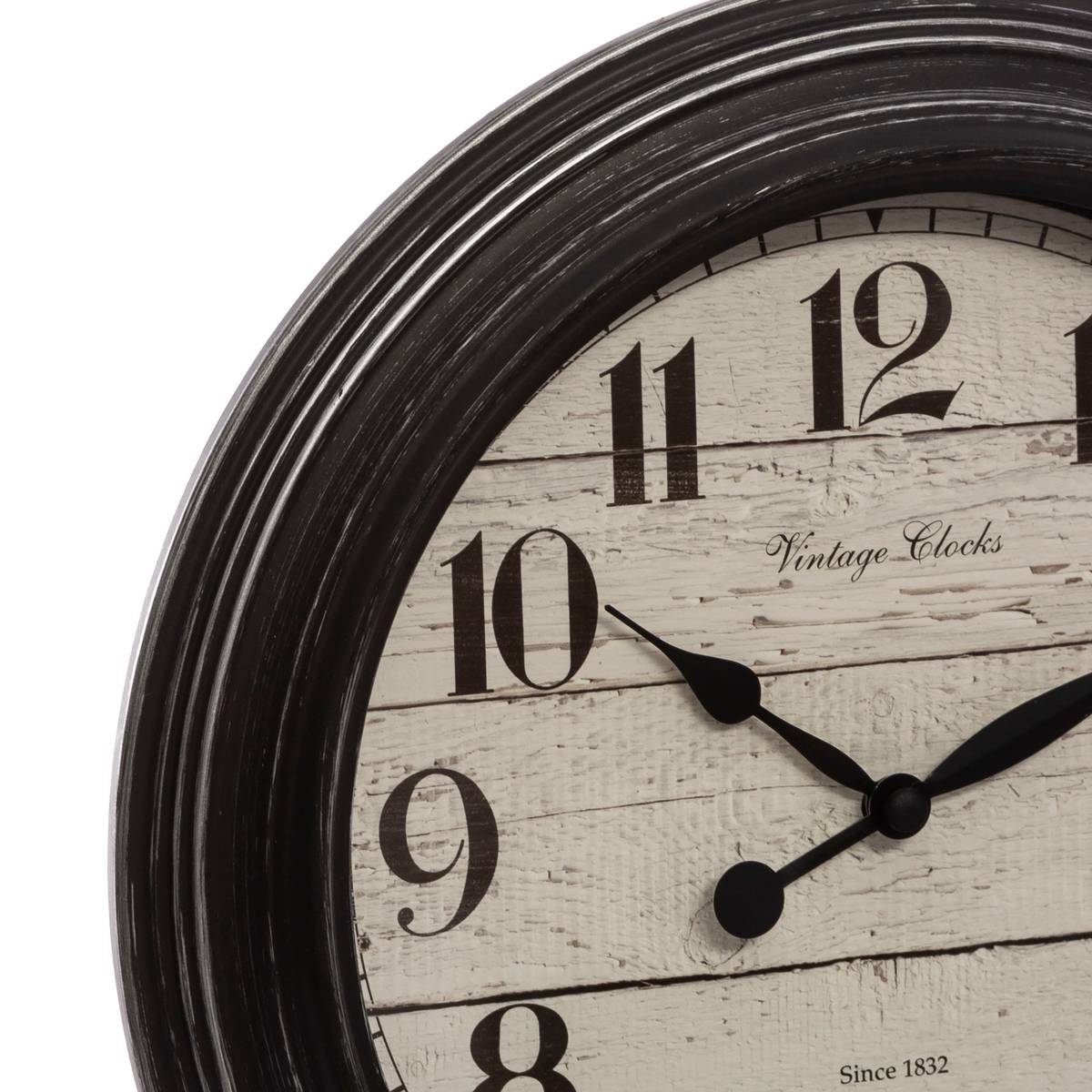Horloge à moulures vintage ELYSSA noir, ATMOSPHERA