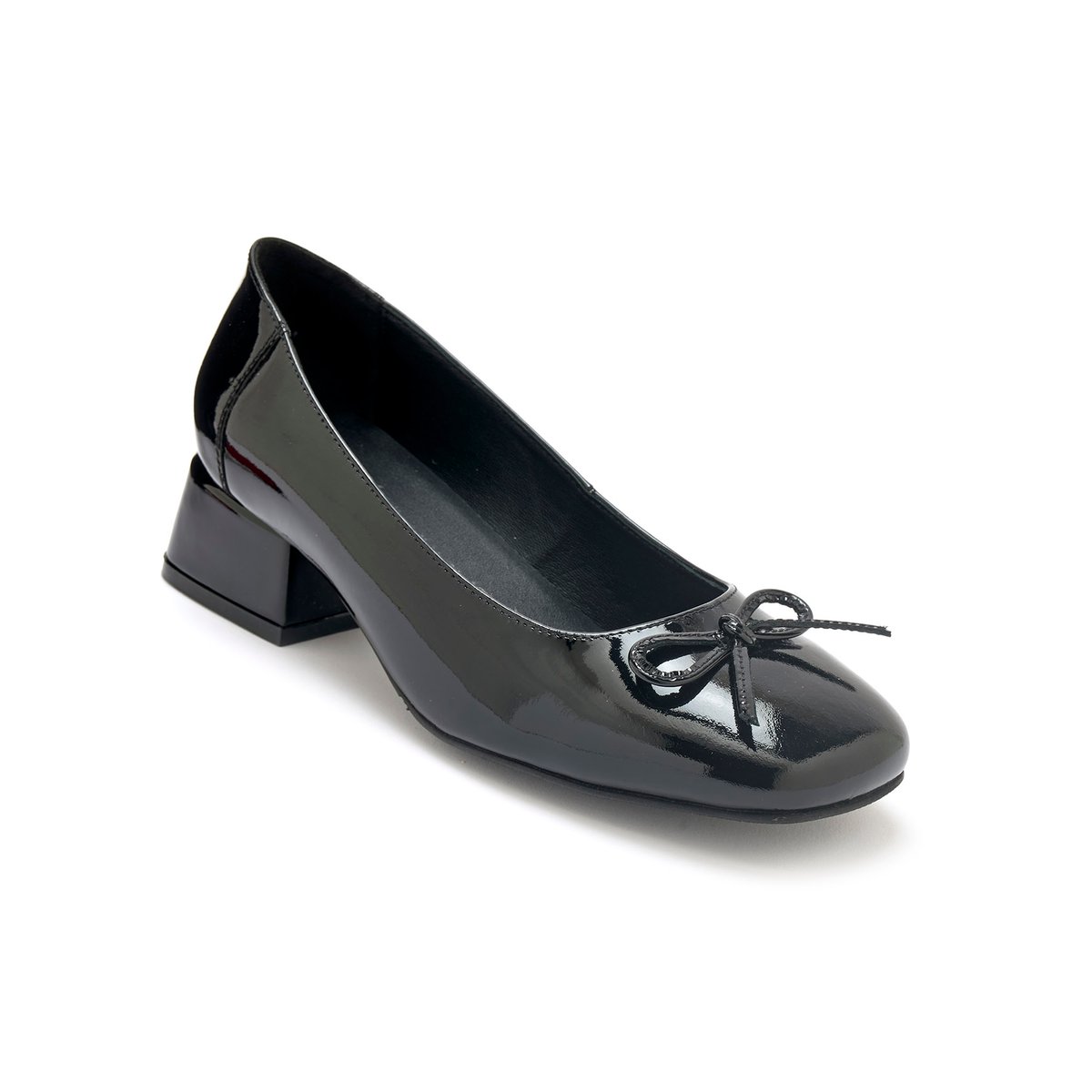 Escarpins vernis talon bloc vernis noir, PEDICONFORT