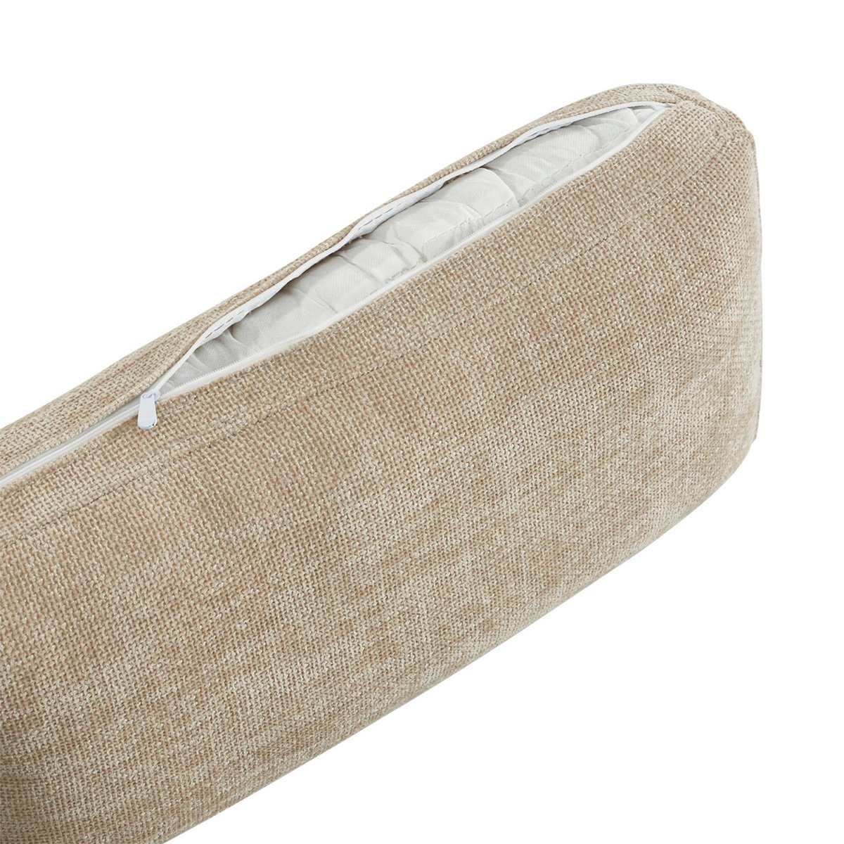 Fauteuil tissu pieds en bois d'hévéa 1 place DANY beige, SWEEEK