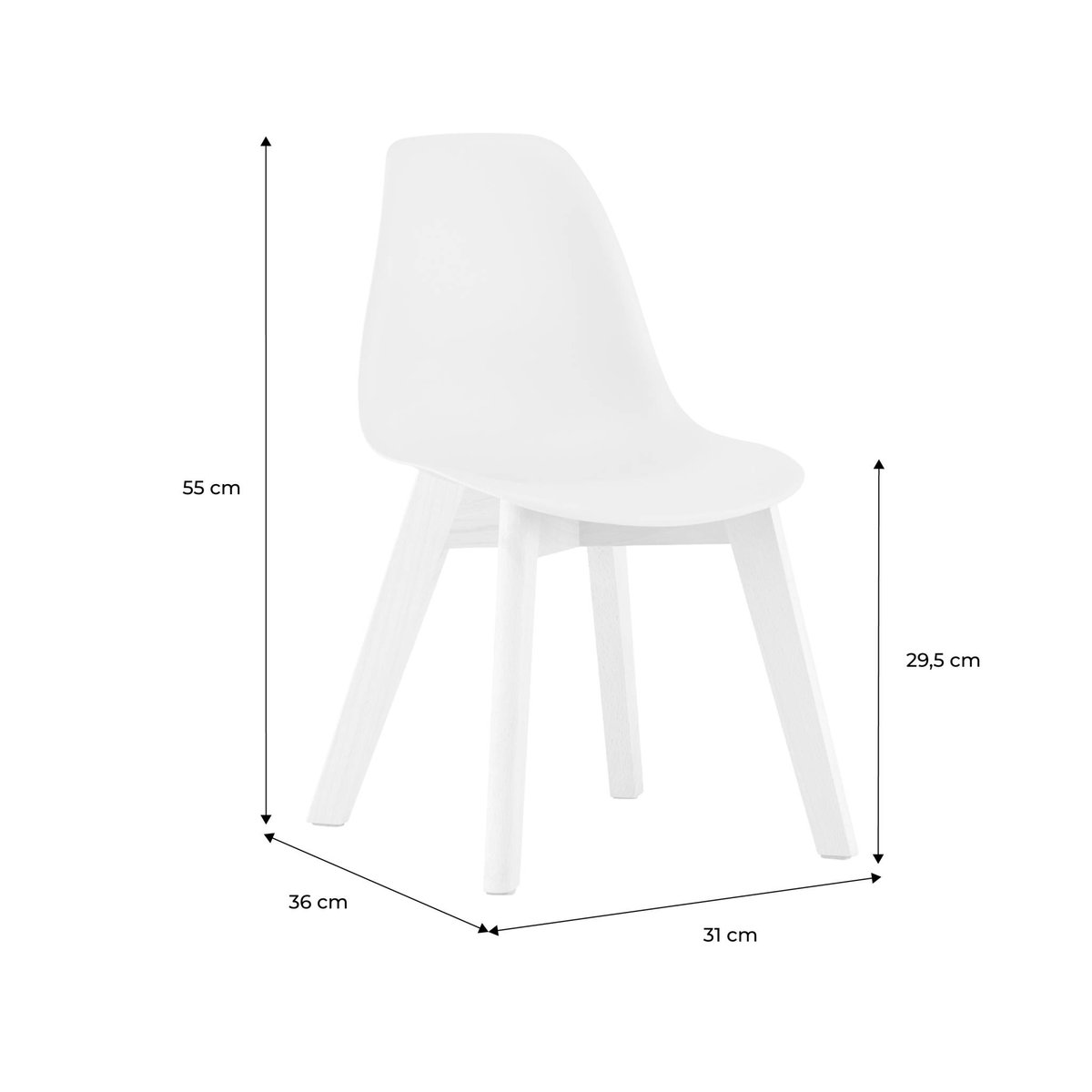 Chaise scandinave enfant bois de hêtre (lot de 2) NILS KID moutarde, SWEEEK
