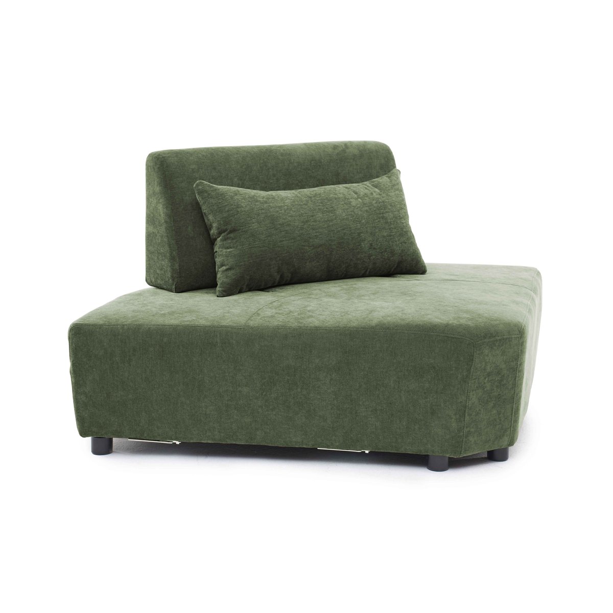 Fauteuil d'angle pour canapé modulable en tissu avec coussin dossier ajustable, CALLISTO vert, OVIALA