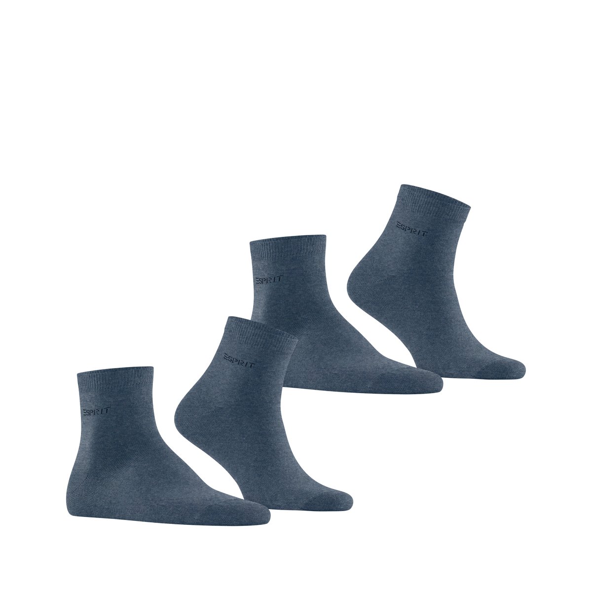Chaussettes courtes Basic Uni 2-Pack Opaque denim, ESPRIT