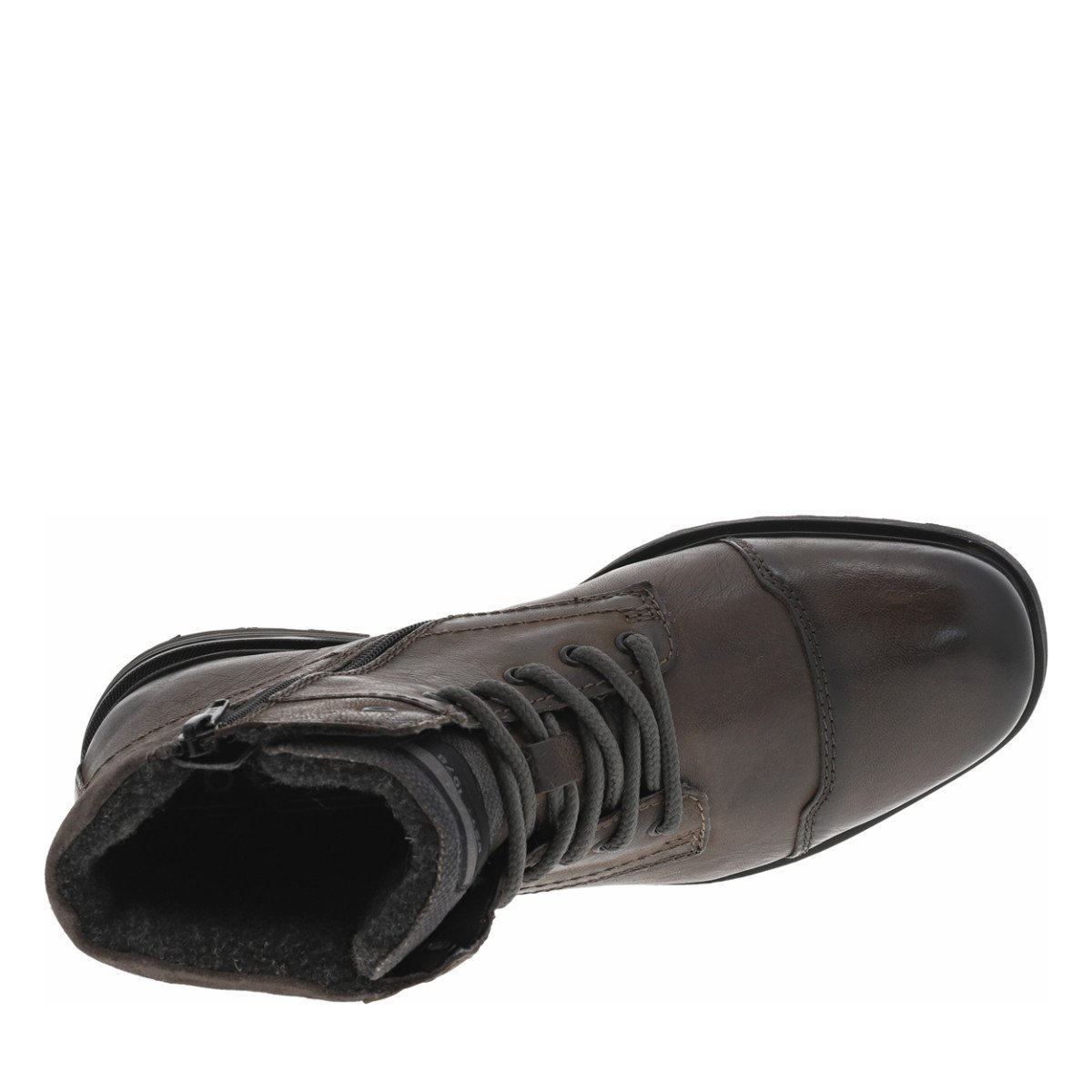 Bottines cuir talon plat marron, BUGATTI