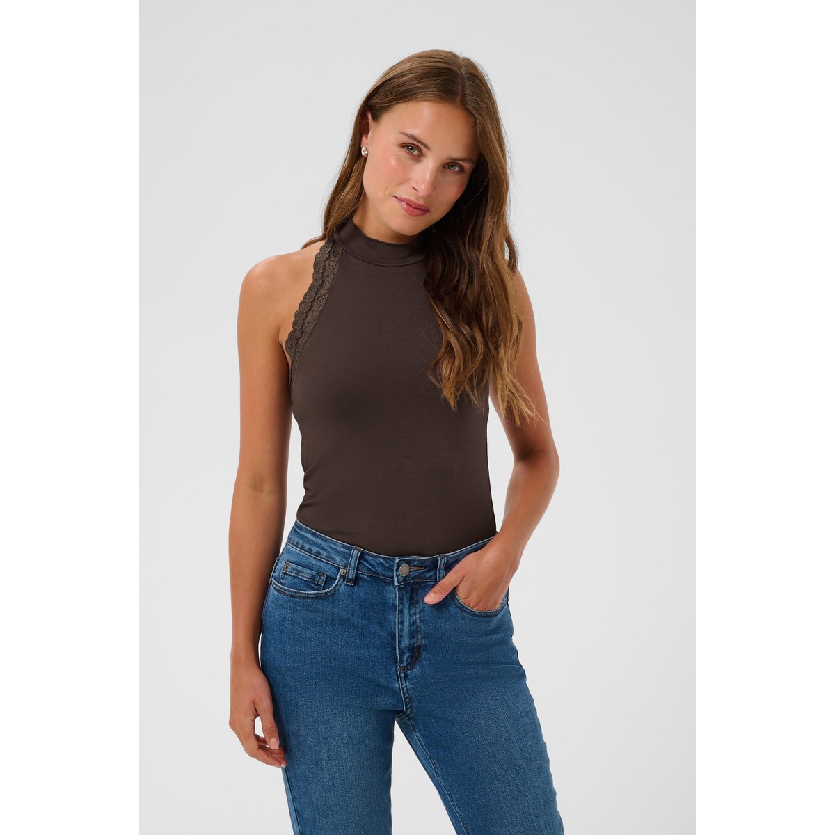 Sans manches marron chocolate brown, KAFFE