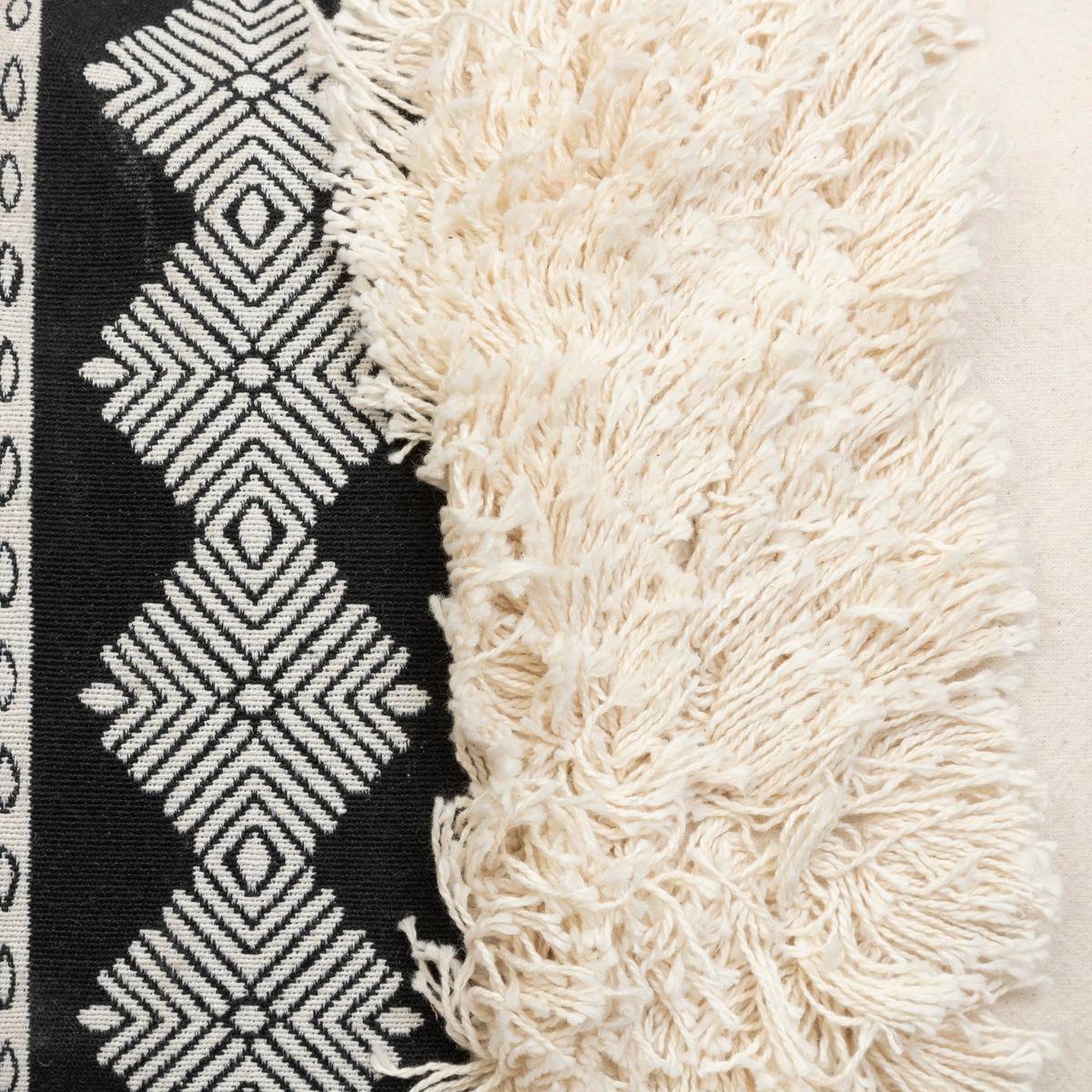 Coussin déhoussable en coton jacquard INUIT ivoire, ATMOSPHERA